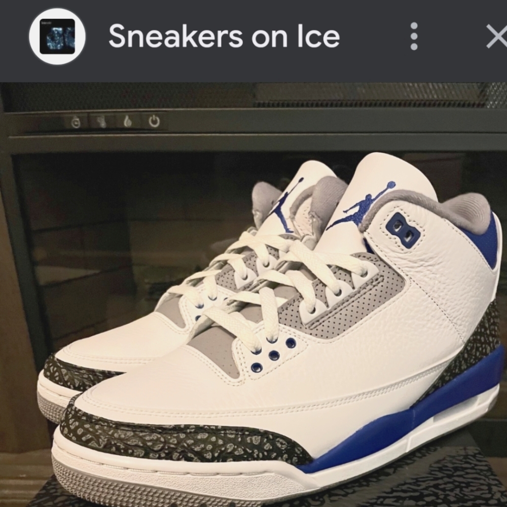 Nike Air Jordan 3 Retro White Blue Sneakers